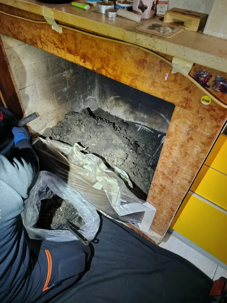 Fase di raccolta della fuliggine